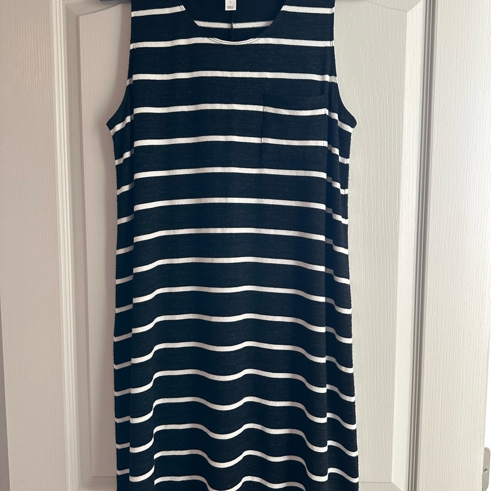 Black and White Striped Sleeveless Dress